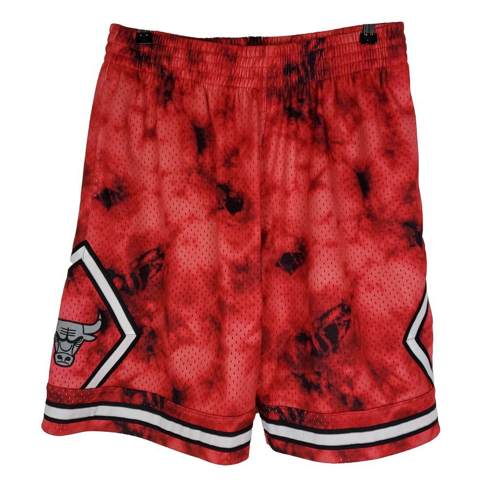 Chicago Bulls Mitchell‎ & Ness NBA L Large Jersey Shorts Reflective Logo Red NWT
